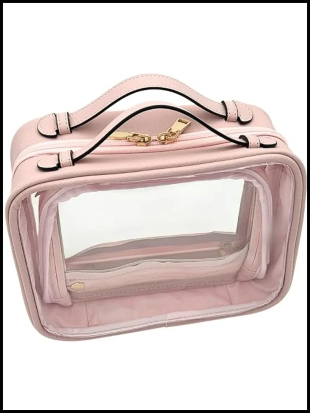 Clear Makeup Bag Large Capacity Travel Toiletry Case Transparent PVC Cosmetic